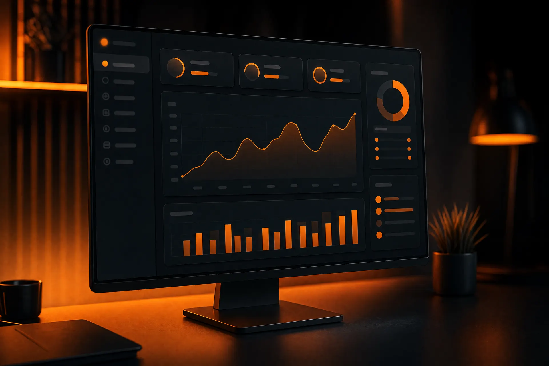 Mockup eines Kunden-Dashboards mit Diagrammen